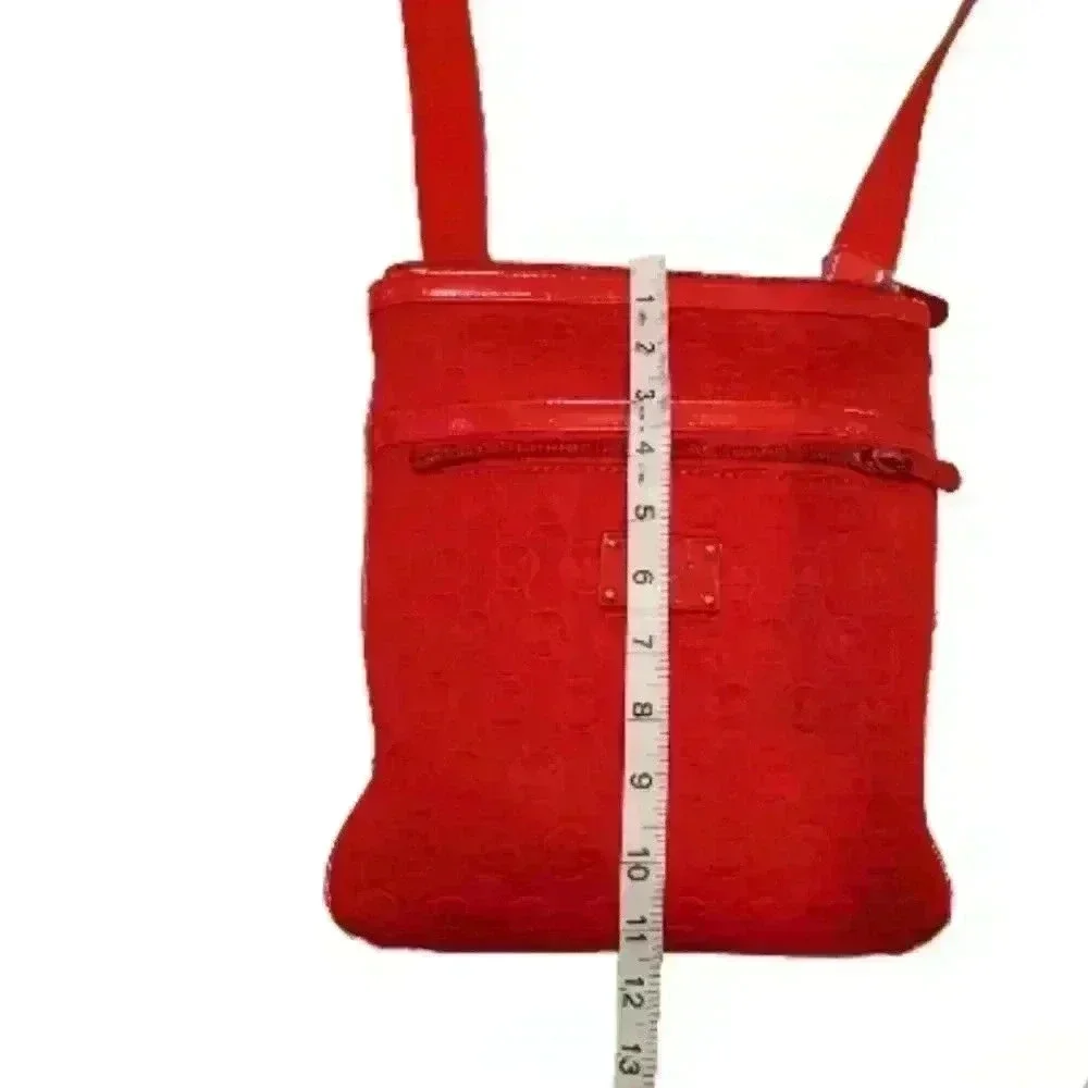 Michael Kors Red Neoprene Signature MK Lightweight Small Trendy Crossbody Bag